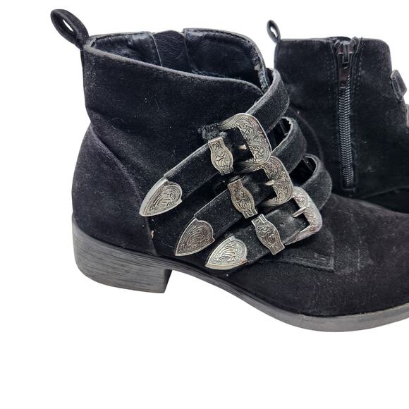Rampage Round Toe Left Hook Western Ankle Boots Block Heel Black Size 6M - Picture 4 of 9